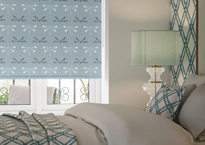 Dragonfly Print, Brittany Blue - Roller Blind - Image 5
